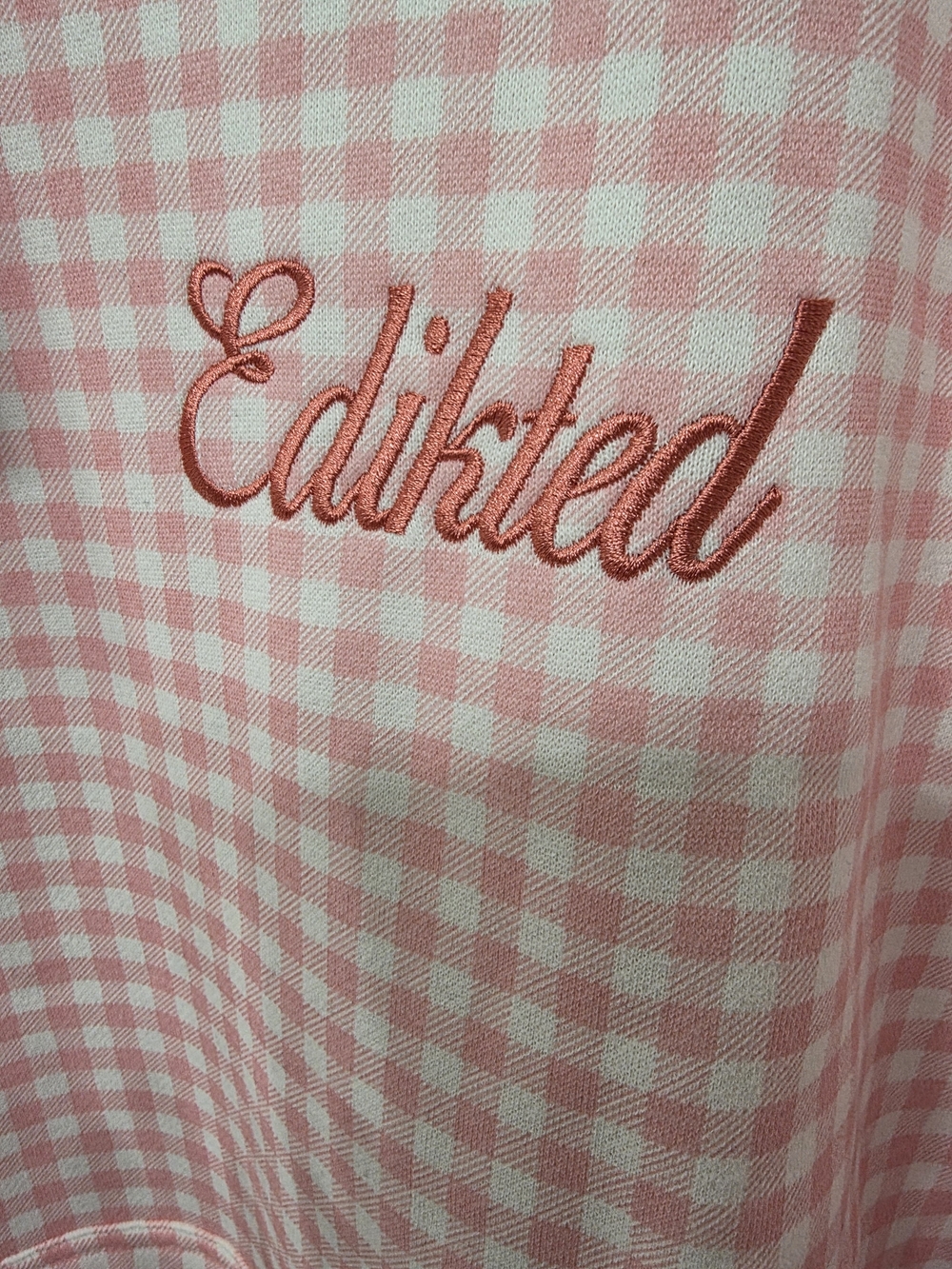 Edikted Women's Oversized Gingham Hoodie Size L - Picture 3 of 8